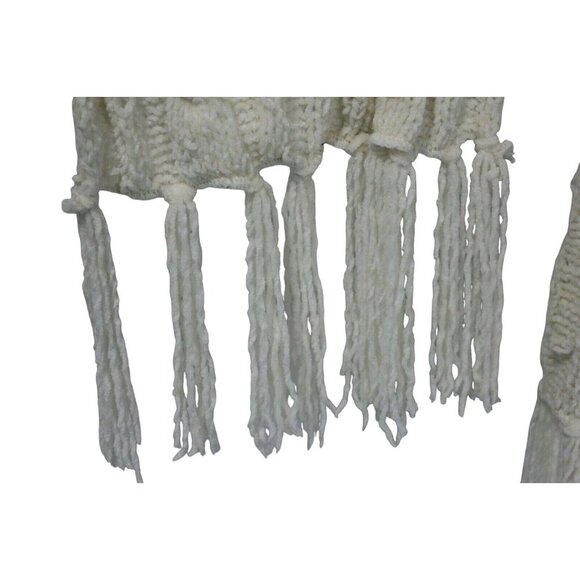 Womens Neck Head Scarf Wrap Shawl Ivory Nubby 14" x 70" - Picture 3 of 3